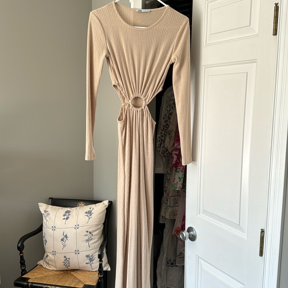 Tan Cut-Out Zara Dress